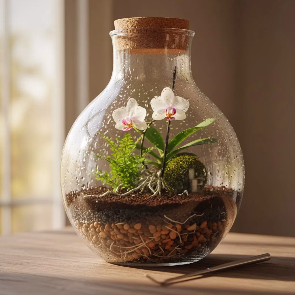 Magnificenza Contenuta - Biosfera Terrario Magnum con Orchidea